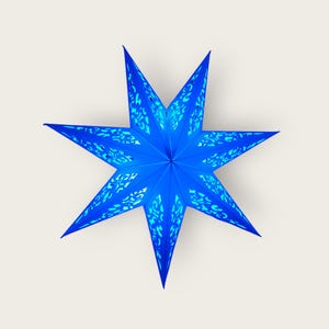Hanging Paper Star Light with LED - Battery Operated Christmas Window Decoration