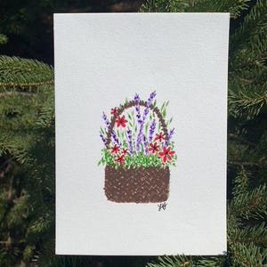 Cesta de Botânicos - Impressão em aquarela com envelope
