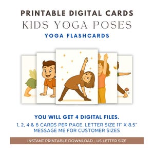 Kids Yoga Poses Flashcards | Printable Movement Activity & Yoga Cards | Instant Download Yoga Practice for Kids | Teachers