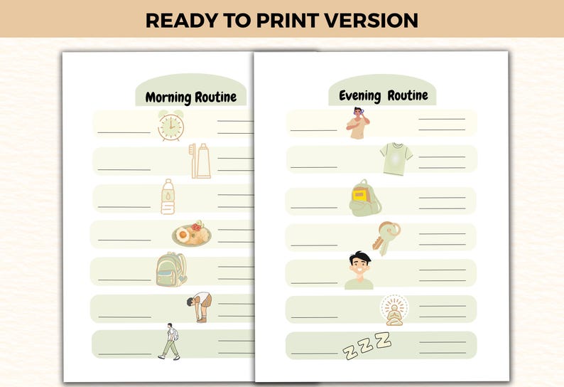 Tween Morning Routine Cold Daily Routine Charts for Teen/tween Boys, ADHD, Editable in Canva ...
