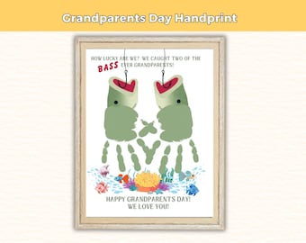 Grandparents Day Handprint Craft, Grandparents Day Digital Designs, Toddler & Kids Art Paint Activity, Keepsake Gift for Grandparents