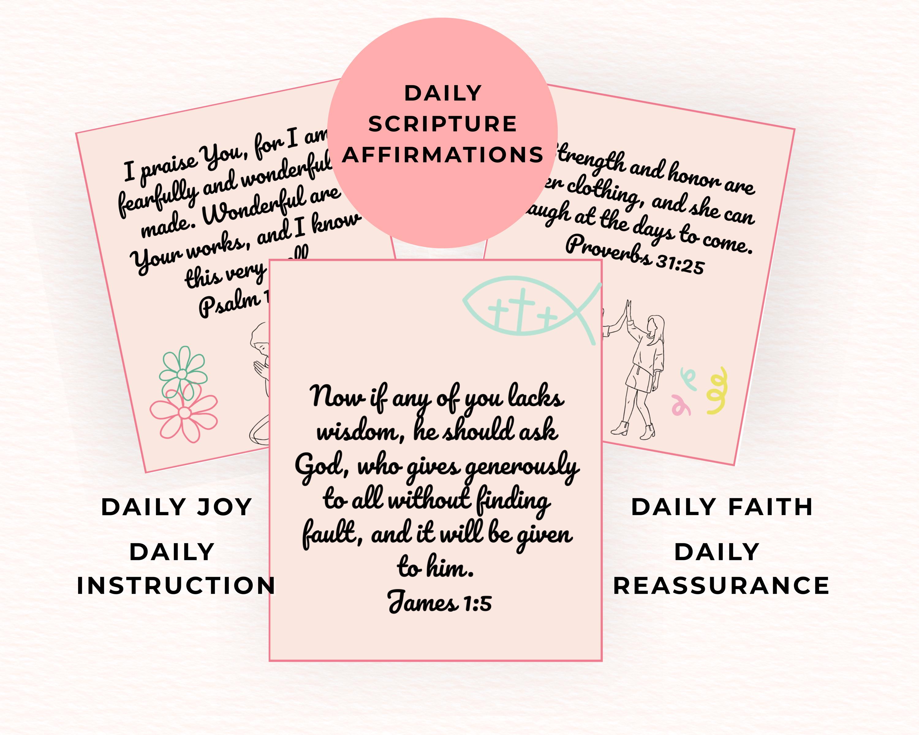 Printable Scripture Cards for Teen Girls, 30 Daily Bible Verse ...