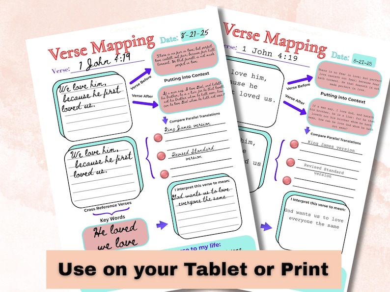 Sermon Message Map Bible Verse Mapping Journal, Scripture Study, Sermon Notes (printable ...