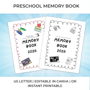 Preschool Memory Book, Kids Keepsake Journey Pages, All About Me School Journey Worksheets, Kindergarten Pre-K Keepsake, School Days