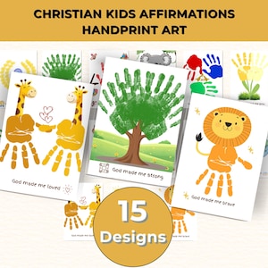 Bible Affirmations Handprint Art for Kids, Preschool Handprint Craft, Christian Wall Art, Sunday School, Homeschool, Daycare Activity