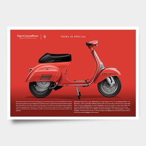 Poster Vespa 50 Special / Poster da parete con moto d'epoca / Scooter italiano d'epoca