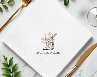 Last Rodeo Western Bachelorette Cowboy Party Napkins
