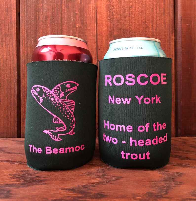 Roscoe NY Catskills 2 Headed Trout Cryptid Recycled Koozie Beamoc ...