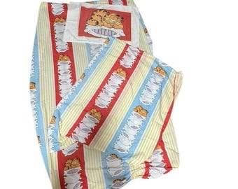 ヴィンテージ 1978年製 ガーフィールド柄 ツインベッド用シーツ＆枕カバー 3点セット ジム・デイビス社製 アメリカ製 レア