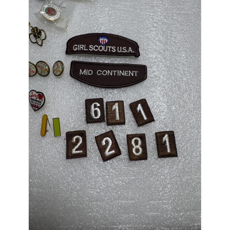 Vintage Girl Scouts & Boy Scouts Pin Badge Lot Uniform Insignia Compass Mixed image 3