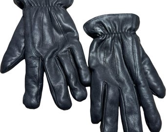 Dockers Leather Gloves Mens L Black Good Insulated Faux Shearling Lined Winter