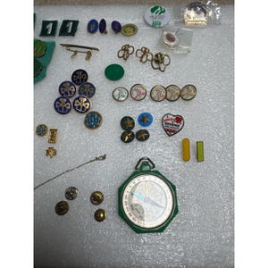Vintage Girl Scouts & Boy Scouts Pin Badge Lot Uniform Insignia Compass Mixed image 2