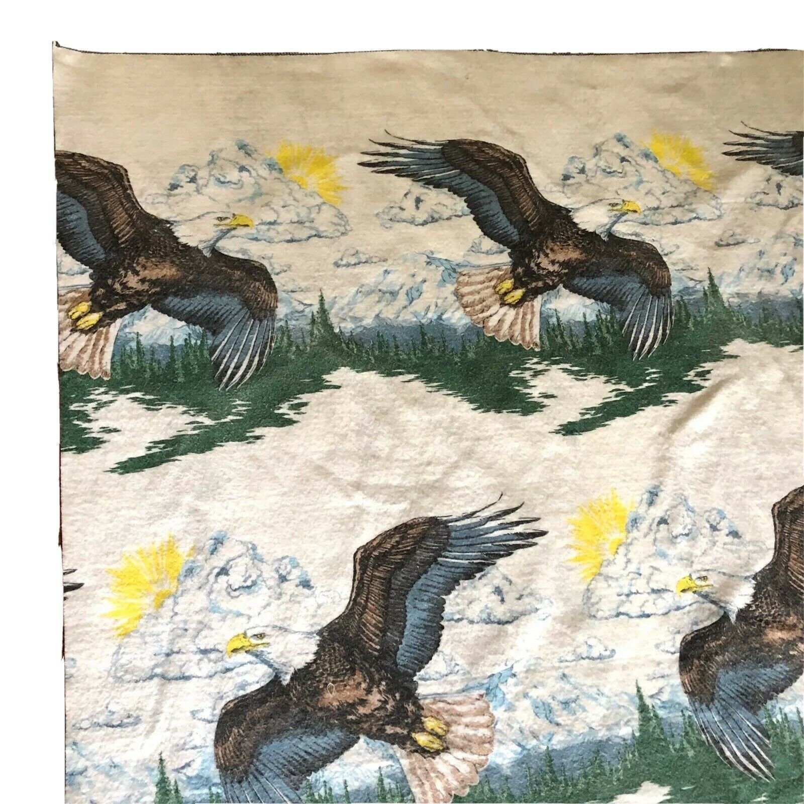 Flying Eagle Wool Felt Blanket 70 X 88 Eagle Over Snow Etsy