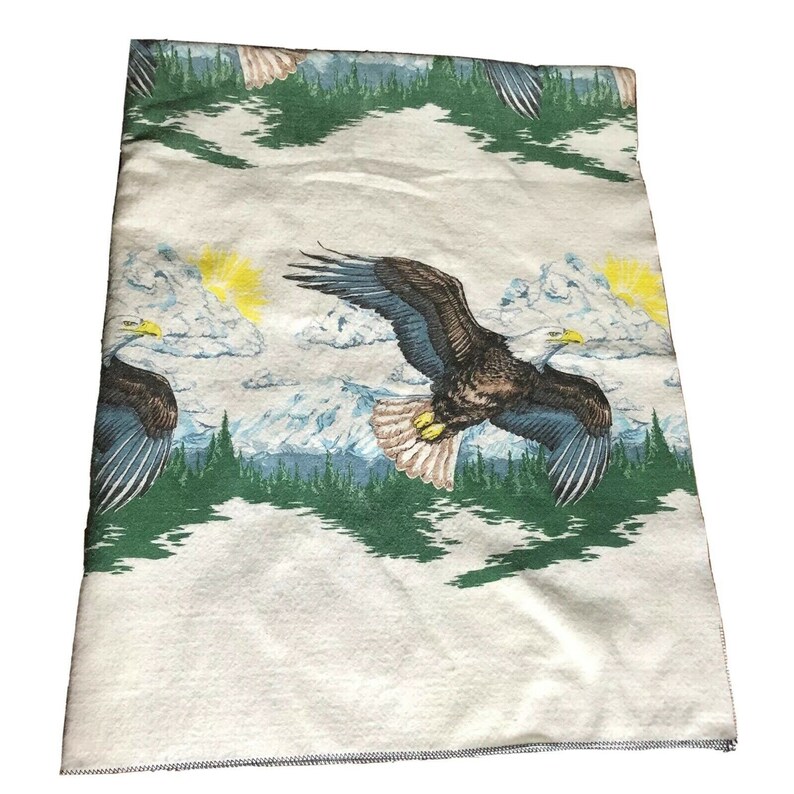 Flying Eagle Wool Felt Blanket 70 X 88 Eagle Over Snow Etsy