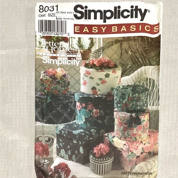 Simplicity Better Homes Card Board Boxes #8031 vintage  SALE