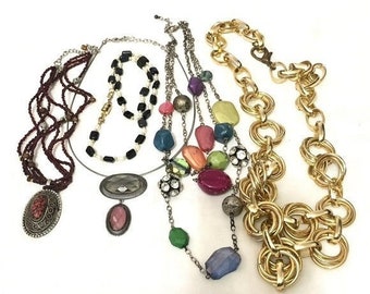 Mystery Jewelry Lot Grab Bag Beaded Layered Necklace Wearable
