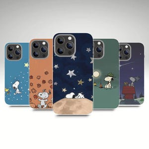 Cartoon Dog Night Sky Phone Case – Soft TPU Cover for iPhone 16 15 14 13 & Samsung S25 S24 S23 Ultra – Cute Comic Style – Gift Idea