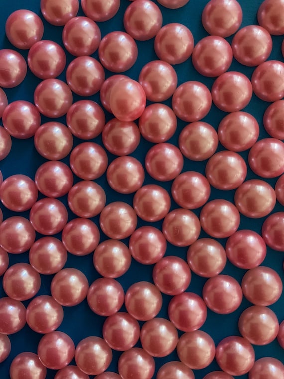 Kawaii 100 pcs  14mm pink faux flatback  pearl decoden craft deco diy