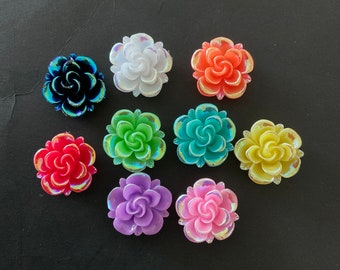 Kawaii glitter flower deco diy craft cabochon resin jewelry accessory making mix 9 pcs