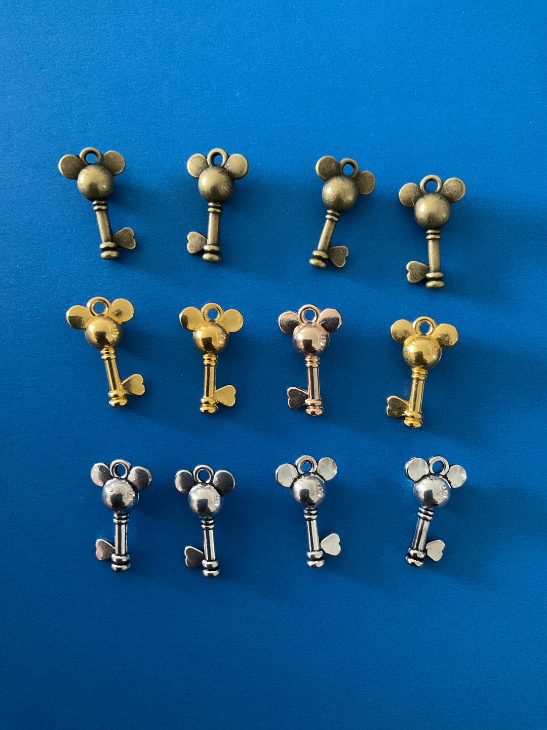 Mini Key Charm Kawaii Mini Key Charm Antique Bronze Silver Gold Color 19x12mm Deco Diy ...