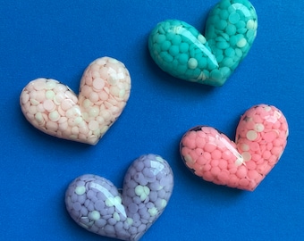 Kawaii candy heart deco diy craft cabochon resin flatback jewelry making 4pcs