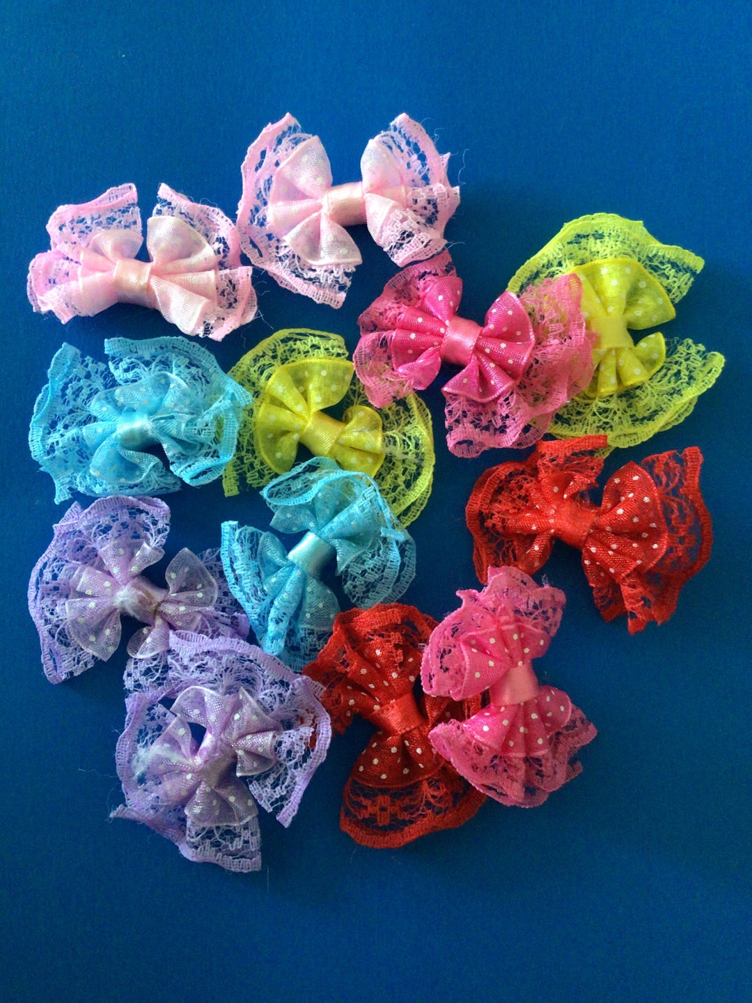 Kozy Ribbons Kawaii Lace Organza Bow Ribbons Deco Diy Craft 12pcs - Etsy