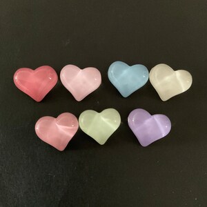 Kawaii translucent small heart deco diy craft cabochon resin flatback jewelry accessory making mix 7 pcs