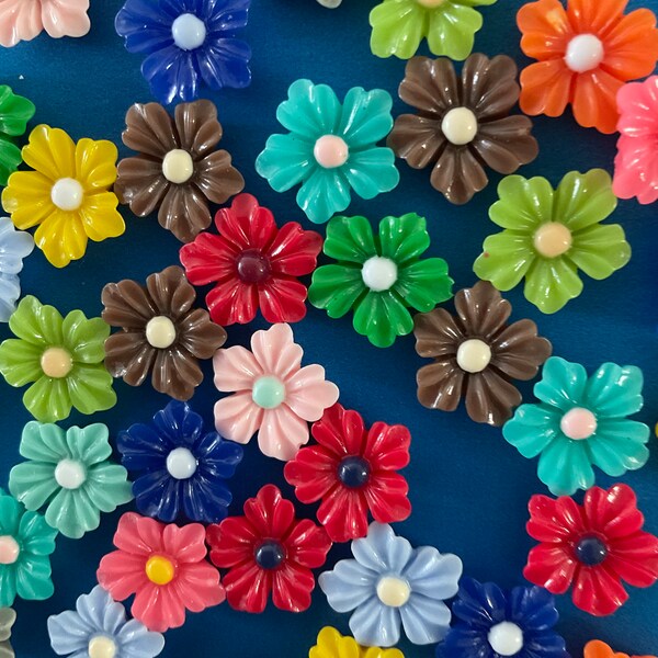 Kawaii mini flower 12mm deco diy craft cabochon resin flatback jewelry accessory making mix 40pcs