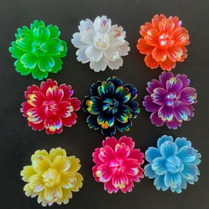 Kawaii shiny flower cabochon deco diy craft resin flatback jewelry making 9pcs 25mm