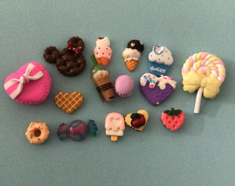 Kawaii cabochon craft deco diy craft mini sweets mix  15pcs. #86---USA seller