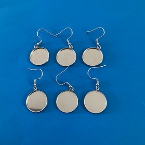 Kawaii stainless steel earring setting 20mm inner diameter jewelry accessory making 6 pcs