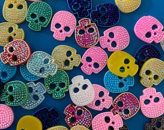 Kawaii mini skull deco diy craft cabochon resin flatback nail decoration jewelry making random mix 30pcs