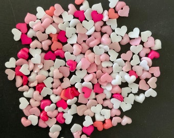 Kawaii tiny heart 5mm for nail decoration deco diy craft nail art heart flat back pink, rose and white mix about 200 pcs