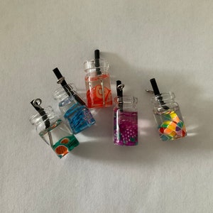 Kawaii summer fresh fruits drink charm deco diy resin craft 5pcs