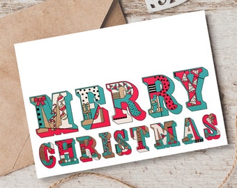 Merry Christmas Greeting Cards - Pack of 9
