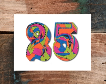 25th Birthday Greeting Card