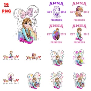 Frozen Png Bundle, Frozen Clipart, Princess Png, Anna Frozen Png Bundle, Frozen Birthday Png, Anna Elsa Olaf,  Cricut Instant Download