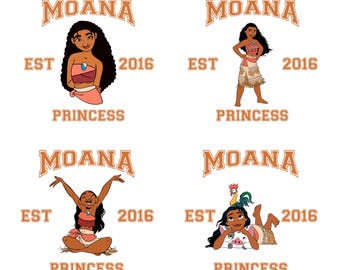 Moana PNG-Bundle: Prinzessin Clipart für DIY Basteln (Digitaler Download, 4 Dateien)
