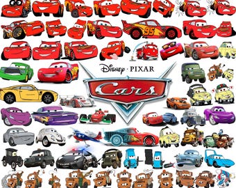 Megapaquete SVG de Cars: Imágenes prediseñadas de Rayo McQueen y Mater (Descarga digital)