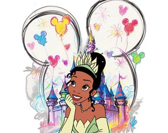 Princess and the Frog PNG Bundle: Tiana Clipart, Family Trip Design (Digital Download)
