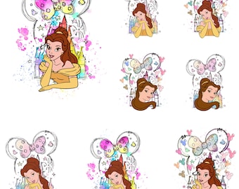 Beauty and the Beast Clipart: Belle, Beast, Castle PNG (Digital Download, 8 Files)