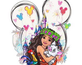 Moana PNG-Bundle: Prinzessin Clipart für DIY Basteln (digitaler Download)