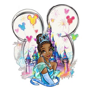Tiana Png Bundle, High quality Princess PNG, clipart, digital file, Princess and the Frog Png, Family trip Png Clipart Instant Download