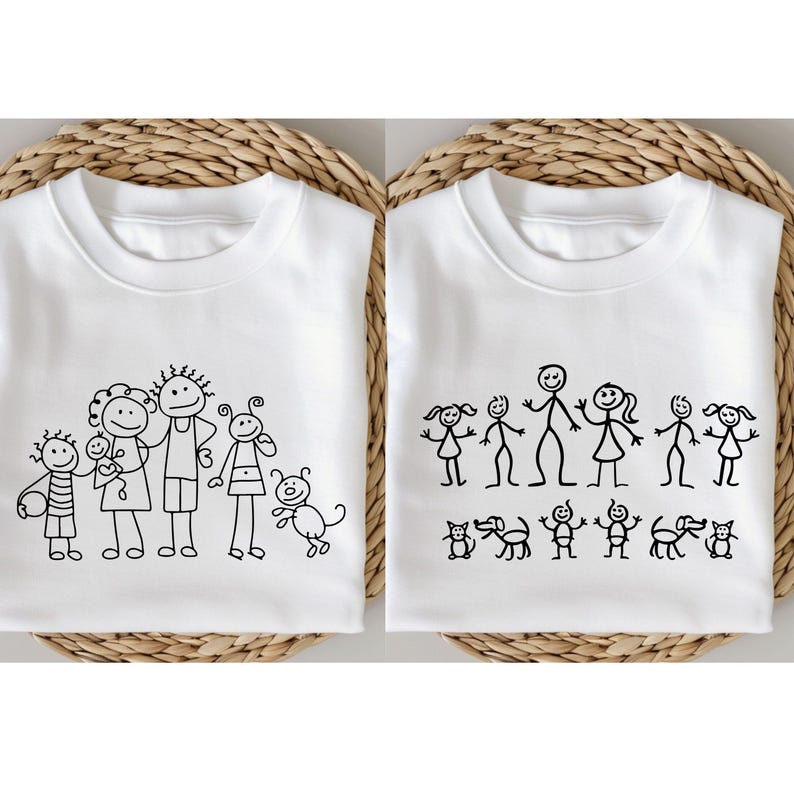Family Stick Figure Svg Png Bundle – Mom Dad Kids Line Art Clipart for ...