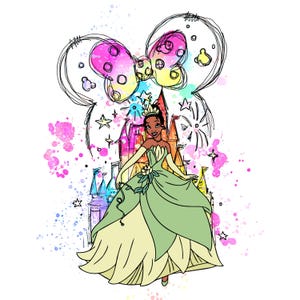 Tiana Png Bundle, High quality Princess PNG, clipart, digital file, Princess and the Frog Png, Family trip Png Clipart Instant Download