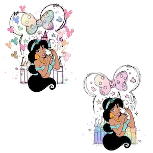 Jasmine Png, Princess Clipart for Aladdin Birthdays and Crafts, Princess Jasmine Png Files for Cricut, Princess Clipart Instant Download