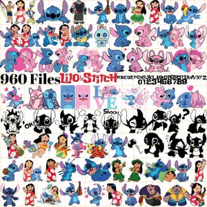 Lilo und Stitch SVG Bundle: Clipart, Vektordateien (Digitaler Download)