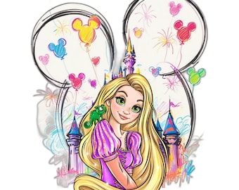Rapunzel PNG Bundle: Tangled Princess Clipart (Digital Download)