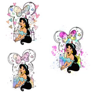 Jasmine Png, Princess Clipart for Aladdin Birthdays and Crafts, Princess Jasmine Png Files for Cricut, Princess Clipart Instant Download