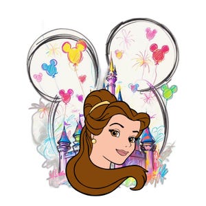 Beauty and the Beast Clipart, Belle PNG, Beast PNG, Castle, Princess clip art, Hand drawn, Cute, Kids, Decoration, Princess Belle Png